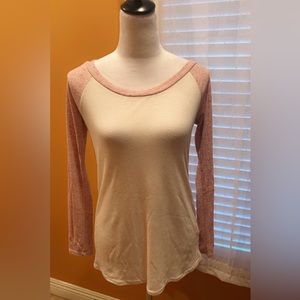 Vanilla Bay| Women’s Raglan Baseball Ribbed Shirt Top Size Small